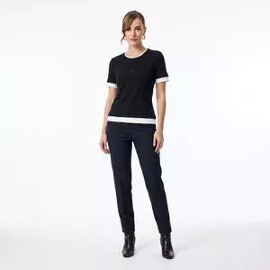 Blusa Canelada<BR>- Preta<BR>- Open