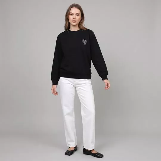 Blusão Moletom- Preta- Colcci Jeans