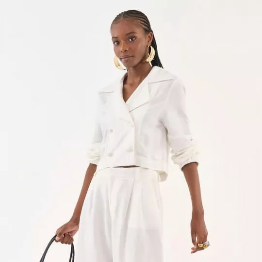 Jaqueta Linho- Off White- Colcci