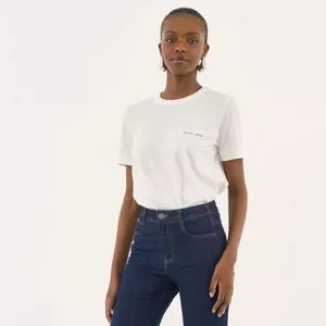 Camiseta<br /> - Off White<br /> - Colcci