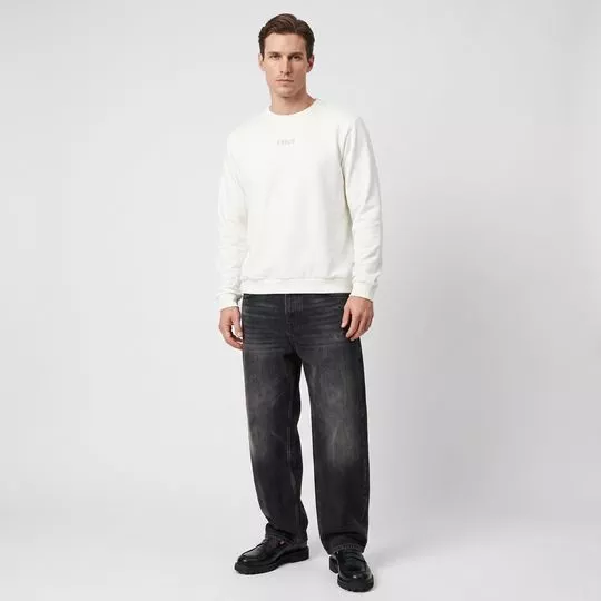 Blusão Moletom Manga Longa- Off White- Forum