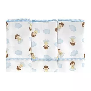 Pano De Boca Estampado Anjo Da Guarda Incomfral<BR>- Branca -<BR>3Pçs Incomfral
