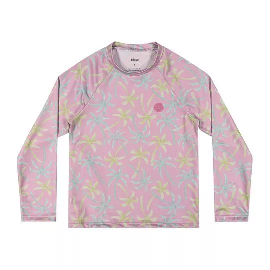 Blusa Palmeiras- Rosa Claro & Verde- Elian