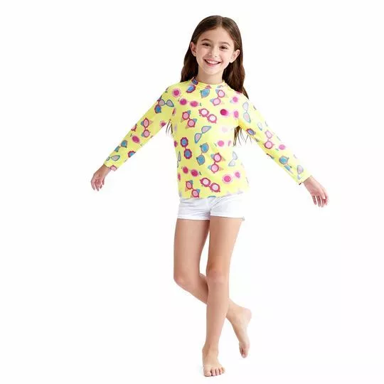 Blusa Feminina Infantil Geométrico- Amarelo Claro- Elian