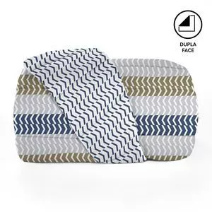 Edredom Dupla Face Crystal Casal<BR>- 85g/m131<BR>- Cinza Claro & Azul Marinho<BR>- 200x215cm<BR>- Teka