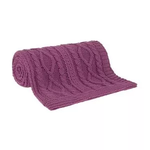 Manta Em Tricô Lou<BR>- Rosa Escuro<BR>- 125x150cm<BR>- Buddemeyer