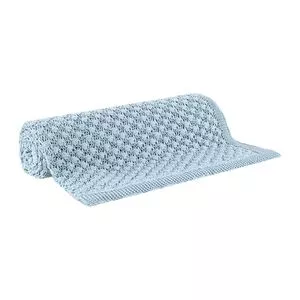 Manta Em Tricô Zoe<BR>- Azul Claro<BR>- 125x150cm