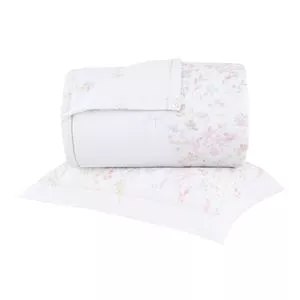 Kit Colcha Solteiro Em Algodão Dolce<BR>- Branco<BR>- 2Pçs<BR>- Buddemeyer
