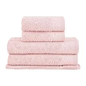 Jogo De Toalhas 5 Peças Floralis Extra Soft<BR>- Rosa <BR>- 70x135cm,48x80cm,48x70cm<BR>- Buddemeyer
