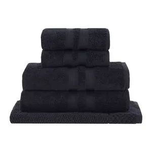 Jogo De Toalhas Algodão Egípcio 5 Peças<BR>- Preto<BR>- 90x160cm<BR>- Buddemeyer