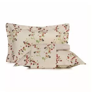 Jogo De Cama Toque Acetinado 4Pc King<BR>- Bege<BR>- 280x240cm;193x203x40cm;50x70cm<BR>- Altenburg