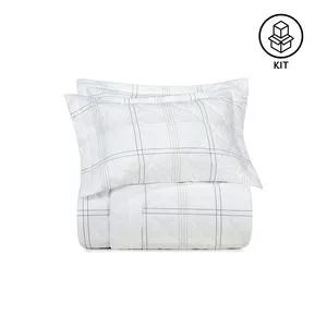 Jogo De Colcha Algodão Lux 200F Conectada<BR>- Branco<BR>- 2,40x2,50cm<BR>- 3Pçs<BR>- Altenburg