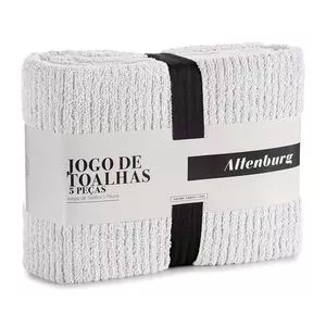 Jogo De Toalhas Line<BR>- Branco<BR>- 5Pçs