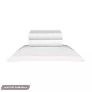 Jogo De Cama Casal<BR>- Branco<BR>- 4Pçs<BR>- 200 Fios<BR>- Naturalle