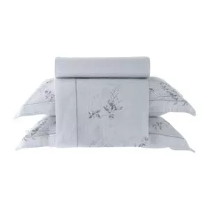 Jogo De Cama Lazio 300 Fios Algodão Egípcio King Casa K<BR>- Cinza Claro<BR>- 4Pçs