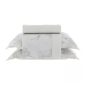 Jogo De Cama Lazio 300 Fios Algodão Egípcio Nuvie King Casa K<BR>- Branco<BR>- 4Pçs