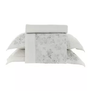 Jogo De Cama Lazio 300 Fios Algodão Egípcio King Casa K<BR>- Branco<BR>- 4Pçs