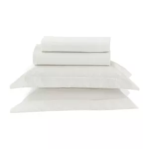 Jogo De Cama Vida Bela 200 Fios King<BR>- Off White<BR>- 70x50cm<BR>- Casa K