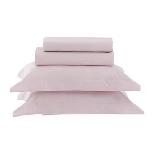Jogo De Cama Vida Bela 200 Fios Tinto King<BR>- Rosa<BR>- 70x50cm<BR>- Casa K