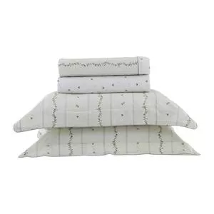 Jogo De Cama Vintage 200 Fios Algodão Egípcio King<BR>- Branco<BR>- 40x36x4,5cm<BR>- Casa K