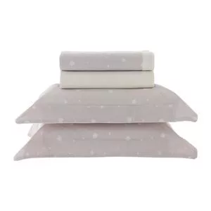 Jogo De Cama Vintage 200 Fios Algodão Egípcio King Casa K<BR>- Rosa Claro <BR>- 40x4,5x36cm