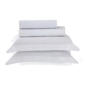 Jogo De Cama Algodão Egípcio Satine Tinto King<BR>- Branco<BR>- 35x40x4cm<BR>- Casa K