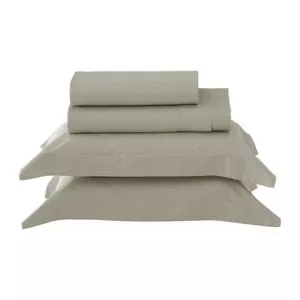 Jogo De Cama Satine Tinto King 300 Fios Algodão Egípcio<BR>- Dourado<BR>- 35x40x4cm<BR>- Casa K