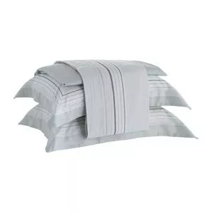 Jogo De Cama Satine Algodão Egípcio 300 Fios Imperiale King<BR>- Cinza -<BR>280x260cm<BR>4pçs<BR>- Casa K