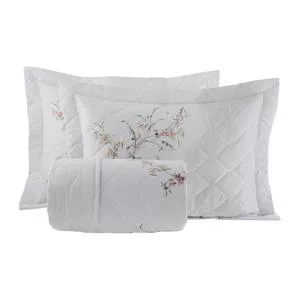 Cobreleito Vida Bela 200 Fios Vicenza King Algodão Casa K<BR>- Branco<BR>- 57x17x49cm