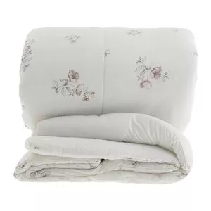 Edredom Vida Bela Carmeli 200 Fios Queen<BR>- Branco <BR>- 240x250cm<BR>- 1 Peça<BR>- Casa K