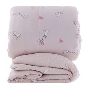 Edredom Vida Bela Algodão Queen<BR>- Rosa Claro -<BR>240x250cm<BR>1pç<BR>- Casa K
