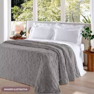 Manta Casal Foliage<BR>- Zinco<BR>- 220x240cm<BR>- Buettner
