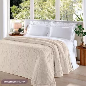 Manta Casal Foliage<BR>- Marfim<BR>- 220x240cm<BR>- Buettner
