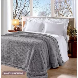 Manta Casal Vermont<BR>- Cinza-Escuro<BR>- 220x240cm<BR>- Buettner