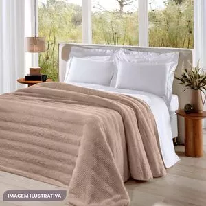 Manta Casal Wave<BR>- Bege<BR>- 220x240cm<BR>- Buettner