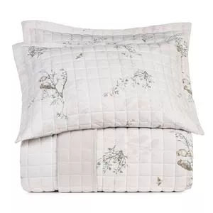 Jogo Colcha Malha 100% Algodão Casal 3 Peças<BR>- Cinza Claro<BR>- 210x240Cm<BR>- Altenburg