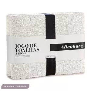 Jogo De Toalhas Premium Favo<BR>- Off White<BR>- 5Pçs<BR>- Altenburg