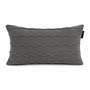 Almofada De Tricô Serenité<BR>- Cinza<BR>- 50x30cm
