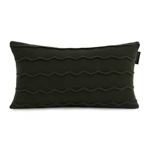 Almofada De Tricô Serenité<BR>- Verde Militar<BR>- 50x30cm