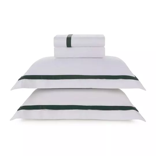 Jogo De Cama King Vercelli Algodão 300 Fios- Branco- 42x6x42cm- Trussardi