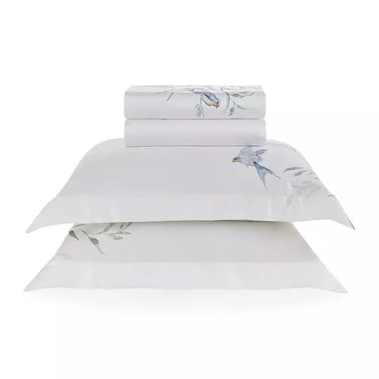 Jogo De Cama Queen Rondini Bambu Trussardi- Branco- 10x44x44cm