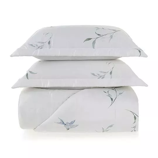 Jogo De Colcha Queen Rondini Bambu Natural- Branco- 27x52,5x67cm- Trussardi