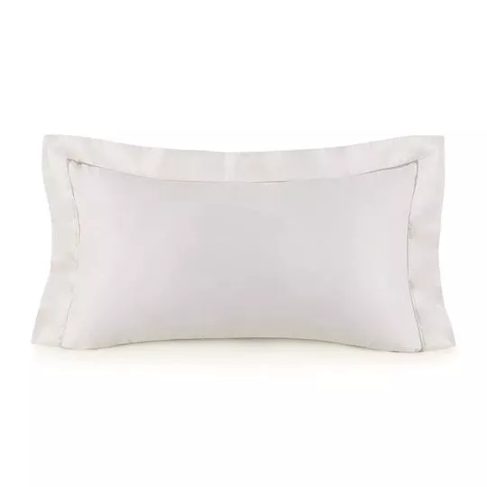 Fronha Frezzano King Size- Branca & Marrom Claro- 90x50cm