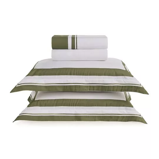 Jogo De Cama San Lorenzo Trussardi- Verde Oliva- 10x44x44cm- Trussardi