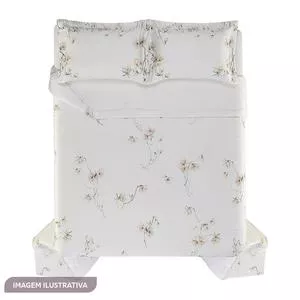 Jogo De Colcha Cetim Bambu Azalea Queen<BR>- Branco<BR>- 27x52,5x67cm<BR>- Trussardi