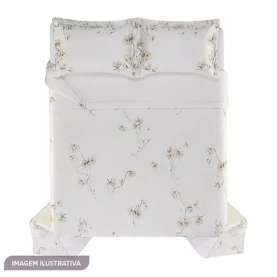 Jogo De Colcha Cetim Bambu Azalea Queen- Branco- 27x52,5x67cm- Trussardi