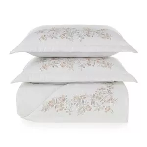 Jogo De Colcha King Trussardi Anicia Algodão 300 Fios Estampado<BR>- Branco<BR>- 27x52,5x67cm<BR>- Trussardi