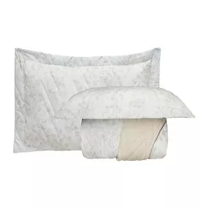 Kit Colcha King Viena Algodão Percal 200 Fios<BR>- Bege<BR>- 245x280cm<BR>- Sultan