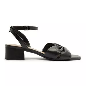 Sandália Com Recortes<BR> - Preta<BR> - Anacapri