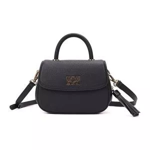 Bolsa De Mão Pequena Estruturada Calf<BR>- Preto<BR>- Degalls